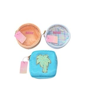 NWT‎ Set of 3 Stoney Clover Lane x Target Zip Palm Tree Clear Travel Pouches